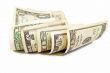Scroll money over white