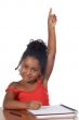 girl raising hand