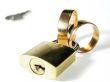 Padlock and rings