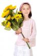pretty girl with flowers
