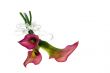 Red flower with silver ribbon