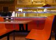 Bright orange tables