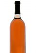 Single bottle of backlit blush wine