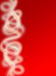 Party ribbons red background and copyspace