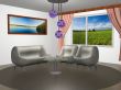Interior of a home room. 3D image.