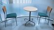 two chairs and round table