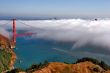 Golden gate in the clouds