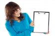 teen whit clipboard