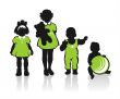 ornate children silhouettes