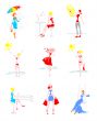 nine stylized women
