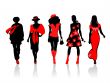 ornate female silhouettes