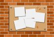 Pieces of paper for announcements.