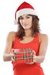 Girl with christmas box