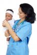 nurse holding baby