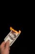 Burning 100 Dollar Bill