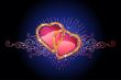 two  love hearts /  valentine and wedding