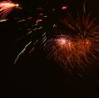 Colorful fireworks on dark sky
