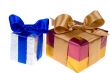Presents with ribbon isolated on white background