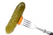  Pickled cucumber on a fork