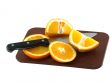 Sliced of an oranges and knife