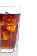 Detail of soda with ice cubes