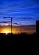 Cranes and construction site