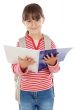 adorable girl studying
