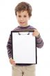 boy with clipboard