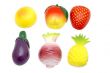 fruit and vegetables on white