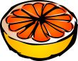 Sliced grapefruit