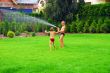 boys play on the grass