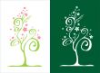 stylized tree / with flowers / vector
