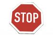 Used traffic sign - STOP, isolated on white