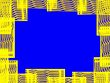 Blue background yellow border