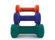 Pyramid of colorful dumbbells