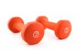 Orange dumbbells