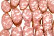 cutting boiled sausage