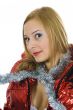 Beautiful woman with christmas decoration