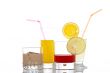 Glasses with beverages