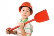 The boy in a helmet