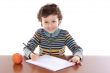 adorable boy studying