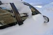 Car stuck in the snowdrift