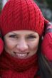 young beautiful woman in a red cup