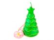 new-year candle in form the decorated fir-tree on a white backgr