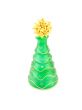 new-year candle in form the decorated fir-tree on a white backgr