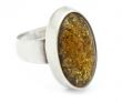 silver ring with amber