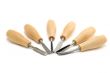 Metal chisel on white