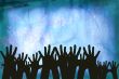 Hands in a crowd