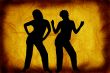 Dancers on a grunge background
