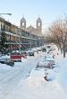 Urban street after the snowstorm